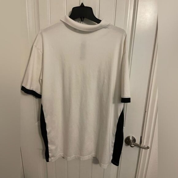 Murano Liquid Cotton short sleeve Men 3XT White&Black color-block Polo Shirt, - Picture 2 of 6